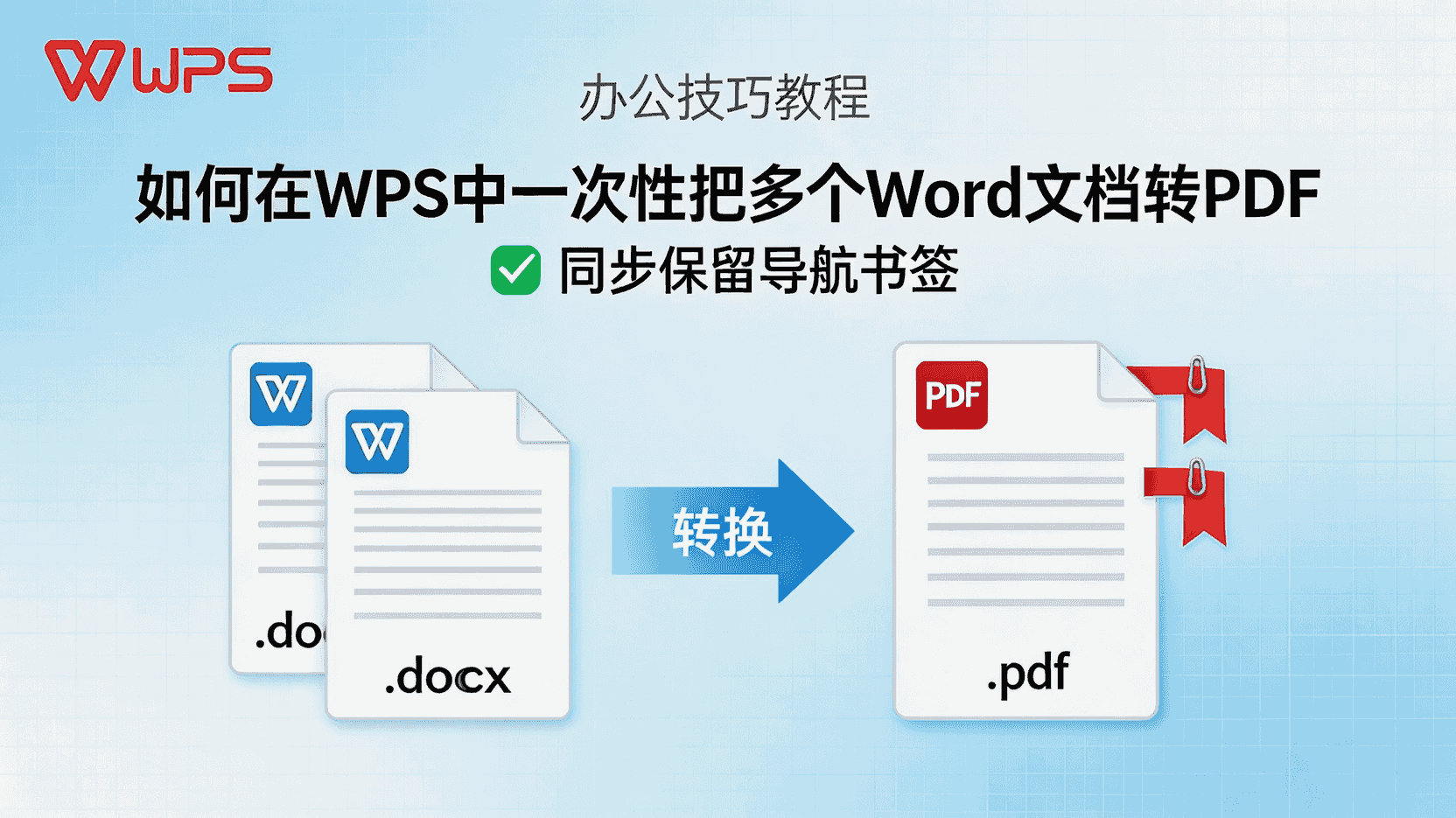 WPS如何批量把Word转PDF, WPS转PDF保留目录书签方法, Word批量转PDF书签丢失怎么办, WPS一键转PDF怎么设置导航, WPS文档转PDF书签未生成原因, WPS批量转换PDF步骤, WPS Office Word导出PDF保留目录, 多文件转PDF如何保留超链接书签, WPS PDF输出选项说明
